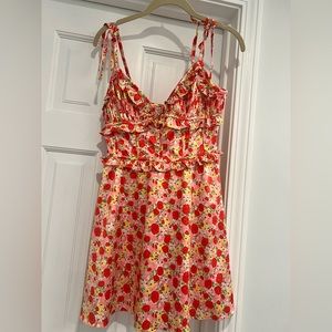 For love and lemons satin floral mini dress